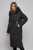 Купить Пальто утепленное молодежное зимнее женское черного цвета 52351Ch, фото 5