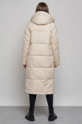 Купить Пальто утепленное молодежное зимнее женское светло-бежевого цвета 52351SB, фото 4