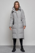 Купить Пальто утепленное молодежное зимнее женское серого цвета 52351Sr