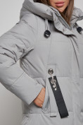 Купить Пальто утепленное молодежное зимнее женское серого цвета 52351Sr, фото 10