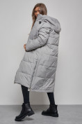 Купить Пальто утепленное молодежное зимнее женское серого цвета 52351Sr, фото 13