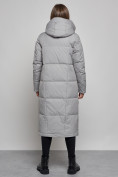 Купить Пальто утепленное молодежное зимнее женское серого цвета 52351Sr, фото 4