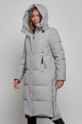Купить Пальто утепленное молодежное зимнее женское серого цвета 52351Sr, фото 6