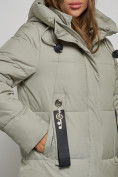 Купить Пальто утепленное молодежное зимнее женское зеленого цвета 52351Z, фото 11