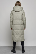 Купить Пальто утепленное молодежное зимнее женское зеленого цвета 52351Z, фото 4