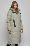 Купить Пальто утепленное молодежное зимнее женское зеленого цвета 52351Z, фото 9