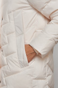 Купить Пальто утепленное молодежное зимнее женское бежевого цвета 52355B, фото 14