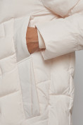 Купить Пальто утепленное молодежное зимнее женское бежевого цвета 52355B, фото 15