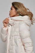 Купить Пальто утепленное молодежное зимнее женское бежевого цвета 52355B, фото 19