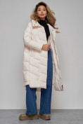 Купить Пальто утепленное молодежное зимнее женское бежевого цвета 52355B, фото 20