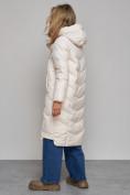 Купить Пальто утепленное молодежное зимнее женское бежевого цвета 52355B, фото 25