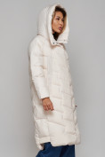 Купить Пальто утепленное молодежное зимнее женское бежевого цвета 52355B, фото 5