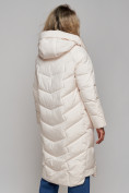 Купить Пальто утепленное молодежное зимнее женское бежевого цвета 52355B, фото 8