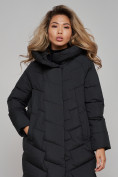 Купить Пальто утепленное молодежное зимнее женское черного цвета 52355Ch, фото 10