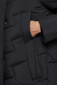 Купить Пальто утепленное молодежное зимнее женское черного цвета 52355Ch, фото 12