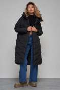 Купить Пальто утепленное молодежное зимнее женское черного цвета 52355Ch, фото 16