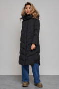 Купить Пальто утепленное молодежное зимнее женское черного цвета 52355Ch, фото 18