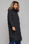 Купить Пальто утепленное молодежное зимнее женское черного цвета 52355Ch, фото 2