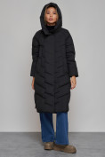 Купить Пальто утепленное молодежное зимнее женское черного цвета 52355Ch, фото 5