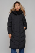 Купить Пальто утепленное молодежное зимнее женское черного цвета 52355Ch, фото 8