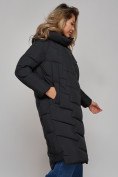 Купить Пальто утепленное молодежное зимнее женское черного цвета 52355Ch, фото 9