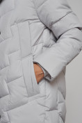 Купить Пальто утепленное молодежное зимнее женское светло-серого цвета 52355SS, фото 12