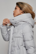 Купить Пальто утепленное молодежное зимнее женское светло-серого цвета 52355SS, фото 16