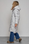 Купить Пальто утепленное молодежное зимнее женское светло-серого цвета 52355SS, фото 21