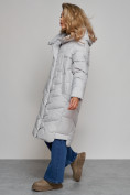 Купить Пальто утепленное молодежное зимнее женское светло-серого цвета 52355SS, фото 3