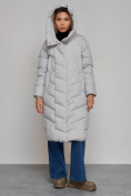 Купить Пальто утепленное молодежное зимнее женское светло-серого цвета 52355SS, фото 5
