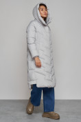 Купить Пальто утепленное молодежное зимнее женское светло-серого цвета 52355SS, фото 6