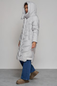 Купить Пальто утепленное молодежное зимнее женское светло-серого цвета 52355SS, фото 7