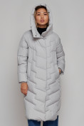Купить Пальто утепленное молодежное зимнее женское светло-серого цвета 52355SS, фото 8