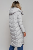 Купить Пальто утепленное молодежное зимнее женское светло-серого цвета 52355SS, фото 9
