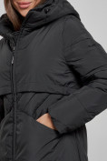 Купить Пальто утепленное молодежное зимнее женское черного цвета 52356Ch, фото 10