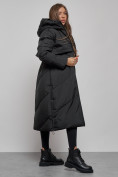 Купить Пальто утепленное молодежное зимнее женское черного цвета 52356Ch, фото 13