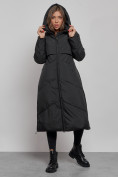 Купить Пальто утепленное молодежное зимнее женское черного цвета 52356Ch, фото 5