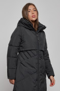 Купить Пальто утепленное молодежное зимнее женское черного цвета 52356Ch, фото 9
