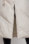 Купить Пальто утепленное молодежное зимнее женское светло-бежевого цвета 52356SB, фото 12
