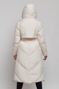 Купить Пальто утепленное молодежное зимнее женское светло-бежевого цвета 52356SB, фото 7