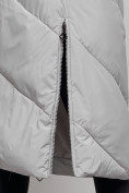 Купить Пальто утепленное молодежное зимнее женское светло-серого цвета 52356SS, фото 11