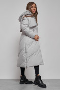 Купить Пальто утепленное молодежное зимнее женское светло-серого цвета 52356SS, фото 14