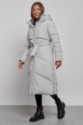 Купить Пальто утепленное молодежное зимнее женское светло-серого цвета 52356SS, фото 2