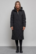 Купить Пальто утепленное молодежное зимнее женское черного цвета 52358Ch