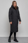 Купить Пальто утепленное молодежное зимнее женское черного цвета 52358Ch, фото 2