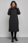 Купить Пальто утепленное молодежное зимнее женское черного цвета 52358Ch, фото 6