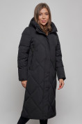 Купить Пальто утепленное молодежное зимнее женское черного цвета 52358Ch, фото 9