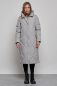Купить Пальто утепленное молодежное зимнее женское серого цвета 52358Sr