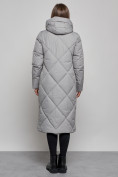 Купить Пальто утепленное молодежное зимнее женское серого цвета 52358Sr, фото 4