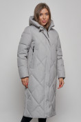 Купить Пальто утепленное молодежное зимнее женское серого цвета 52358Sr, фото 8